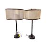 Image 1 : Set of 2 Modern Mid-Century Style Table Top Lamps - untested