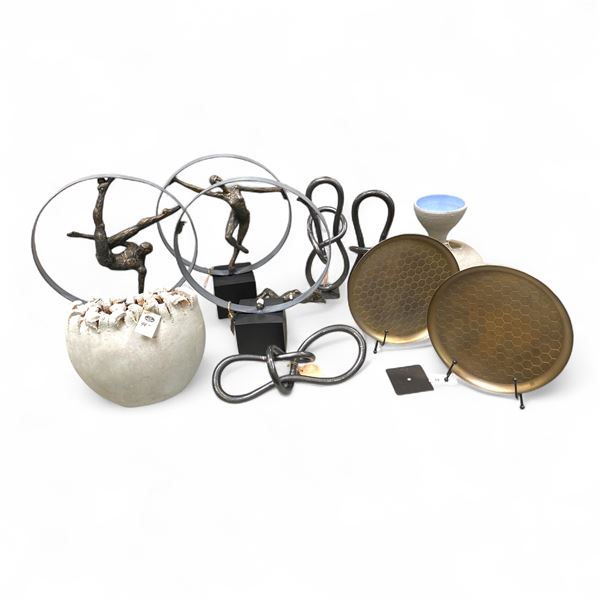 Group of Assorted Home Decors - includes Set of 2 CBK Decorative Plates on Stand (R.V. $59.99), Set 