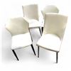 Image 1 : Group of 4 Assorted Leather Dining Chairs - includes a Brown & White Set (Light Leather Damaged)