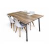 Image 1 : Modern Dining Set - includes a Rectangular Wooden Table & 4 Matching White Chairs