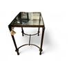 Image 2 : Set of 2 Modern Iron Glass Top Side Tables - includes Coffee Table (Retail Value $799.99)