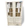 Image 1 : Modern Cottage Double Glass Doors Display Cabinet - approx. 45" x 13" x 73" (Can be separated)
