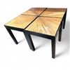 Image 1 : Set of 4 Modern Sunburst Wooden Panels Side Tables - Retail Value $459.99
