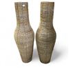 Image 1 : Set of two 45" Coastal Bamboo Decorative Vases