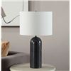 Image 2 : Renwil - "Tyne", Designed by Jennifer Attie. Luxury Matte Black Marble Table Lamp, 25". Retail Value