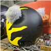 Image 2 : Motorcycle Helmet Hand Painted "Moto-3" Black & Yellow, Size M - Used for Movie Set Dec