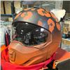 Image 2 : Motorcycle Helmet Hand Painted "Broozer" Black & Orange, Size XL - Used for Movie Set Dec