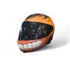 Image 1 : Motorcycle Helmet Hand Painted Black & Orange, Size M - Used for Movie Set Dec, No Box