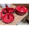 Image 3 : Set of Red Emile Henry Cookware - approx. 8 pcs, Made in France