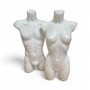 Image 1 : Set of 2 White Plastic Bust Mannequins