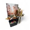 Image 1 : Group Decor & Faux Dried Flowers/Vegetal - includes European Scene Screen & approx. 150 pcs Misc. De
