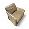 Image 1 : New Top-Grain Leather Swivel Chair with Artificial Rattan