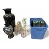 Image 1 : Group of Misc. Decor - includes Glass Vases/30" Black Vase & More
