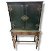 Image 1 : Antique Chinese Emerald Green & Gold Cabinet - approx. 30" x 14" x 52"