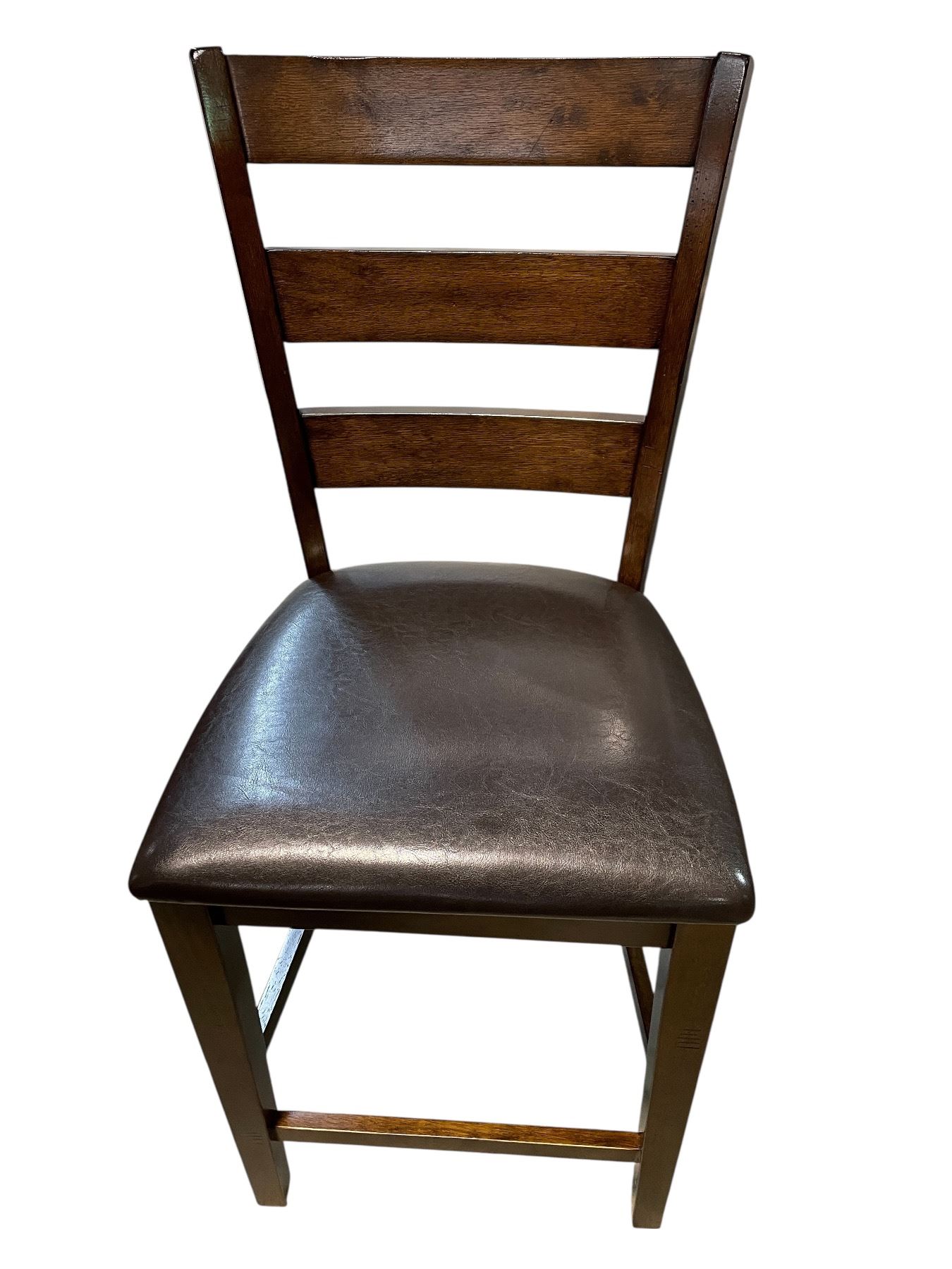 State Farm Chair Set of 4 High Bar Brown Leather Country Farm Chairs