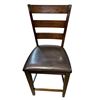 Image 2 : Set of 4 High Bar Brown Leather Country Farm Chairs