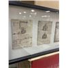 Image 3 : Wooden Framed Leonardo Da Vinci Drawing Print - approx. 41" x 16"