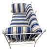 Image 3 : Vintage Outdoor Blue & White Lounge Set - includes 2-Seat Couch & 2 single Chairs (Cushions need Cle