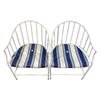 Image 4 : Vintage Outdoor Blue & White Lounge Set - includes 2-Seat Couch & 2 single Chairs (Cushions need Cle