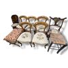 Image 1 : 9-pcs Group of Vintage Single Dining Chairs & Stools