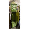 Image 3 : Group of 2 Vintage Furnitures - includes Hand Painted Green Floor Clock & Wooden 49" High Bar Cabine