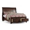 Image 1 : Simple Relax 2-Drawer Queen Sleigh Bed, Cherry Brown - Complete (x3 Boxes)