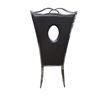 Image 2 : Armless stainless steel chair with dark brown leather cushioning