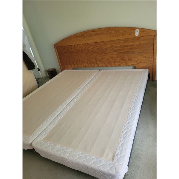 King Size Head Board & 2 Twin Box Springs C