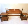 Image 1 : Vilas Maple Head Board & Night Stands C