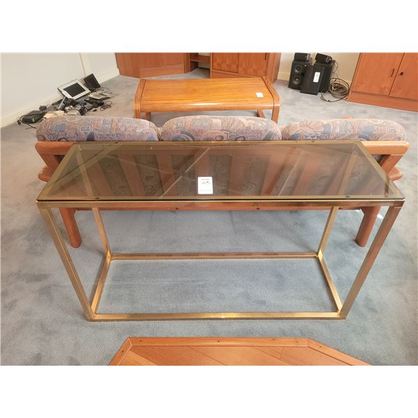 Glass Brass Sofa Table C