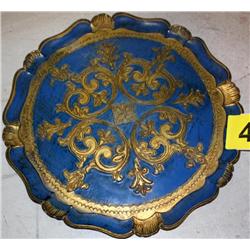 Blue & Gold wood Platter Made in Italy