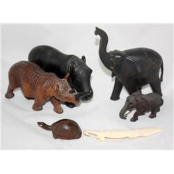 Lot-African Hand Carved Wood Animals