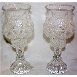 2 Crystal Hurricane Lamps