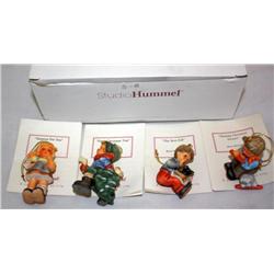 Lot of 4 Studio Hummel Christmas Ornaments