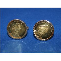 18kt  gold moshe dayan coin cuff links 14.8gr