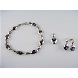 AAA Amethyst Bracelet - Earrings & Pendant Set