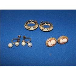 Three sets of ear rings X the money