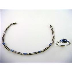 AAA  Tanzanite & Diamonds Ring & Tennis Bracelet