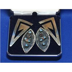 Two Old Mexican Designed Sterling Earrings