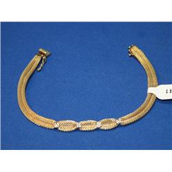 14k Yellow Gold Diamond Fine Chain Bracelet