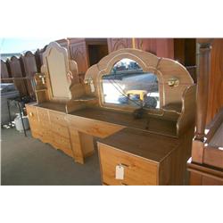 Lighted Dresser & Bed Headboard W/Night Stand