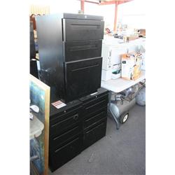 3 Small 3 Drawer Black Metal Filing Cabinets