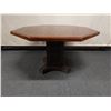 Image 3 : Wooden Octagon Shaped Table w/ Pedestal Base & Inlay Detail 47" Dia, 27"H