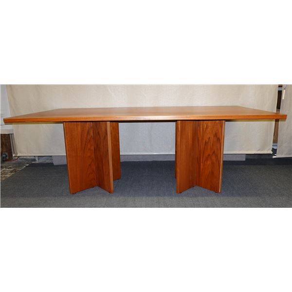 Wooden Table w/ Tri-Panel Base 79" x 39" x 29"H