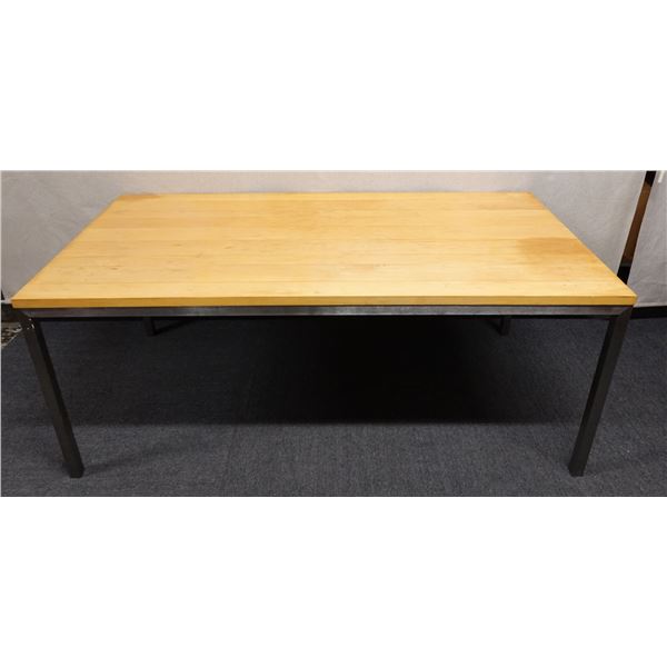 Wooden Table w/ Metal Legs 72" x 26" x 29"H