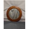 Image 2 : Large Round Wooden Wall Mirror w/ Slatted Design 45" Dia