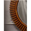 Image 3 : Large Round Wooden Wall Mirror w/ Slatted Design 45" Dia