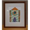Image 1 : Abstract Watercolor House Artwork Signed by Artist Woolland (?) 2001, 17.5" x 21" Framed & Matted