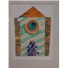 Image 2 : Abstract Watercolor House Artwork Signed by Artist Woolland (?) 2001, 17.5" x 21" Framed & Matted