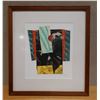Image 1 : Abstract Kimono Watercolor Artwork ,Signed by Artist Woolland (?) 2000, 18.5" x 20" Framed & Matted